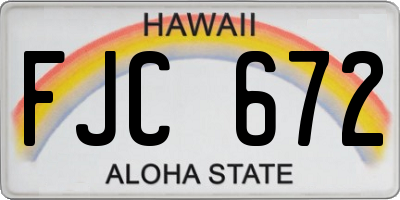 HI license plate FJC672