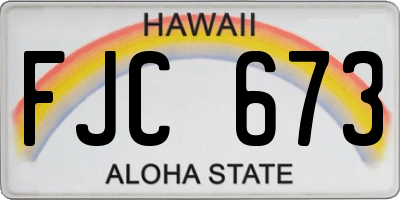 HI license plate FJC673