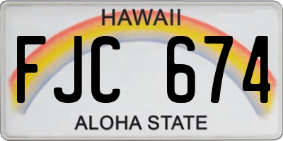 HI license plate FJC674