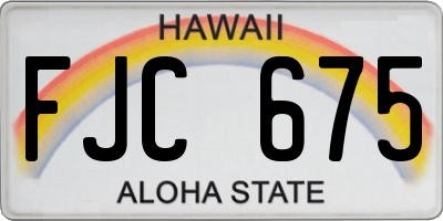 HI license plate FJC675