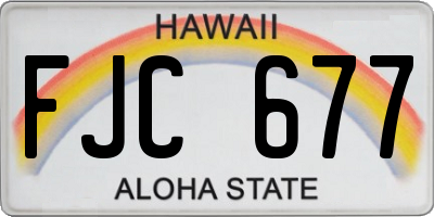 HI license plate FJC677