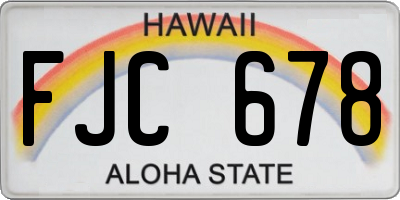 HI license plate FJC678