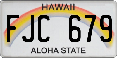 HI license plate FJC679
