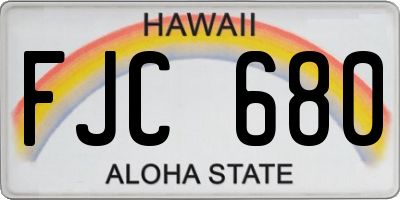 HI license plate FJC680