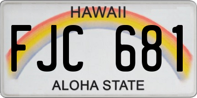 HI license plate FJC681