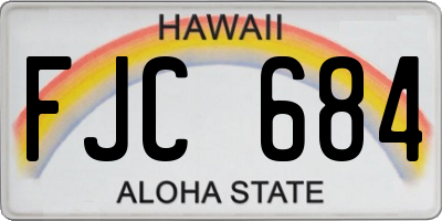 HI license plate FJC684