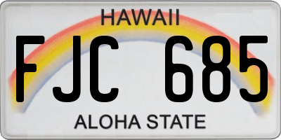 HI license plate FJC685