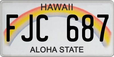 HI license plate FJC687