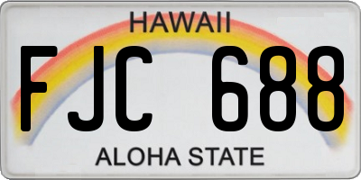 HI license plate FJC688