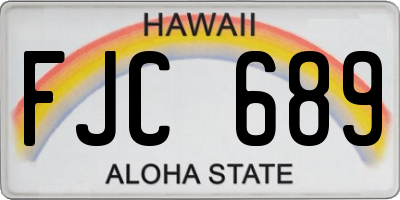 HI license plate FJC689