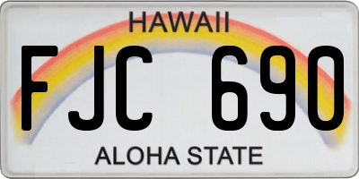 HI license plate FJC690