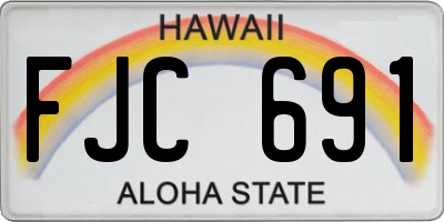 HI license plate FJC691