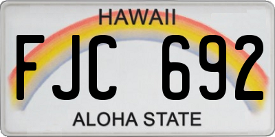 HI license plate FJC692