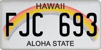 HI license plate FJC693
