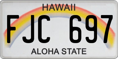 HI license plate FJC697