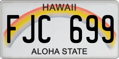 HI license plate FJC699