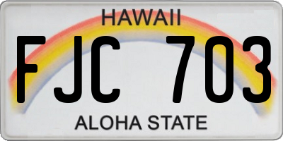 HI license plate FJC703