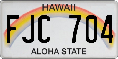 HI license plate FJC704