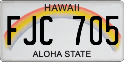 HI license plate FJC705