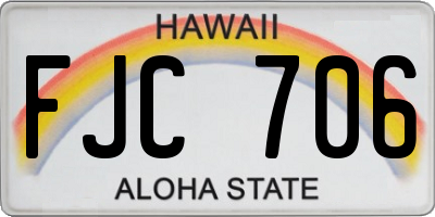 HI license plate FJC706
