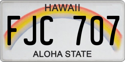HI license plate FJC707