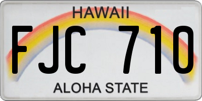 HI license plate FJC710