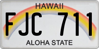 HI license plate FJC711