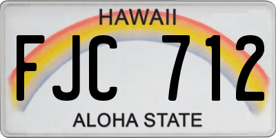 HI license plate FJC712