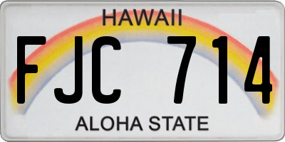 HI license plate FJC714