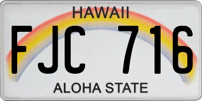 HI license plate FJC716