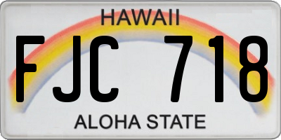 HI license plate FJC718
