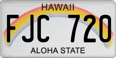 HI license plate FJC720
