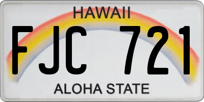 HI license plate FJC721