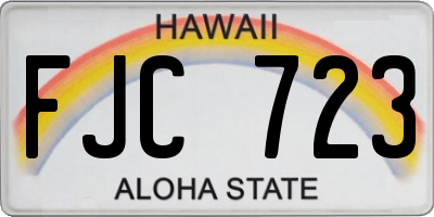 HI license plate FJC723
