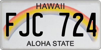 HI license plate FJC724