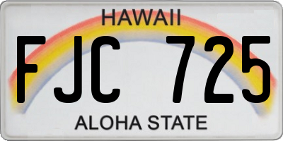 HI license plate FJC725