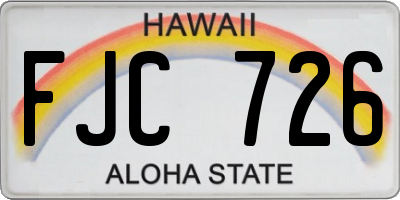 HI license plate FJC726