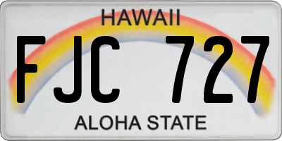 HI license plate FJC727