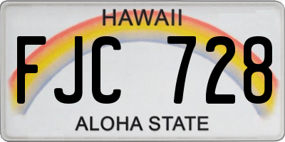 HI license plate FJC728