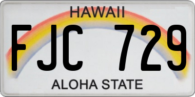 HI license plate FJC729
