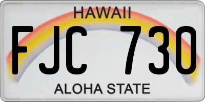 HI license plate FJC730