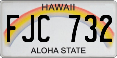 HI license plate FJC732