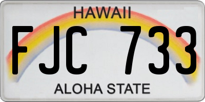 HI license plate FJC733