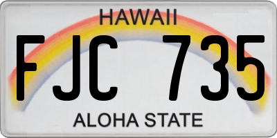 HI license plate FJC735