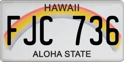 HI license plate FJC736