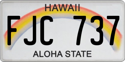 HI license plate FJC737