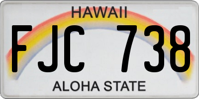 HI license plate FJC738