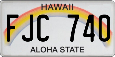 HI license plate FJC740