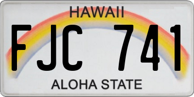 HI license plate FJC741