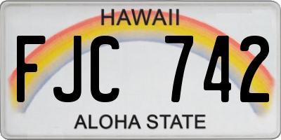 HI license plate FJC742